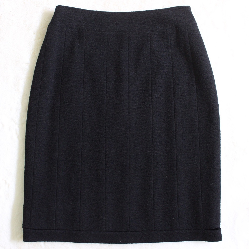 Chanel Vintage Wool Skirt Black